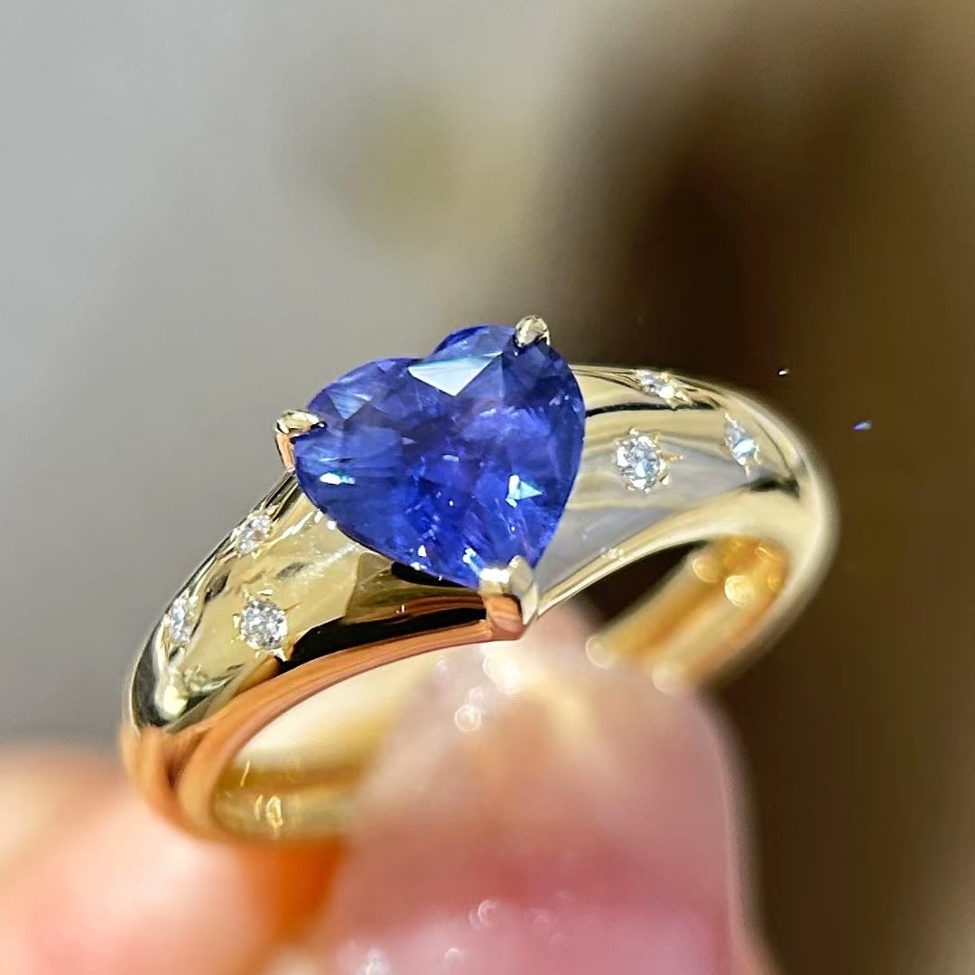14k Gold 1.84 Ctw Natural Sapphire & Diamond Ring - 2