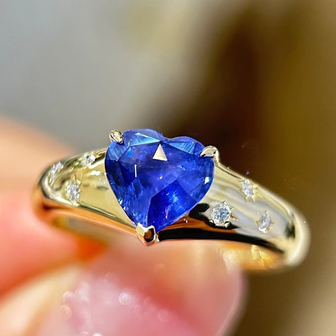 14k Gold 1.84 Ctw Natural Sapphire & Diamond Ring - 5