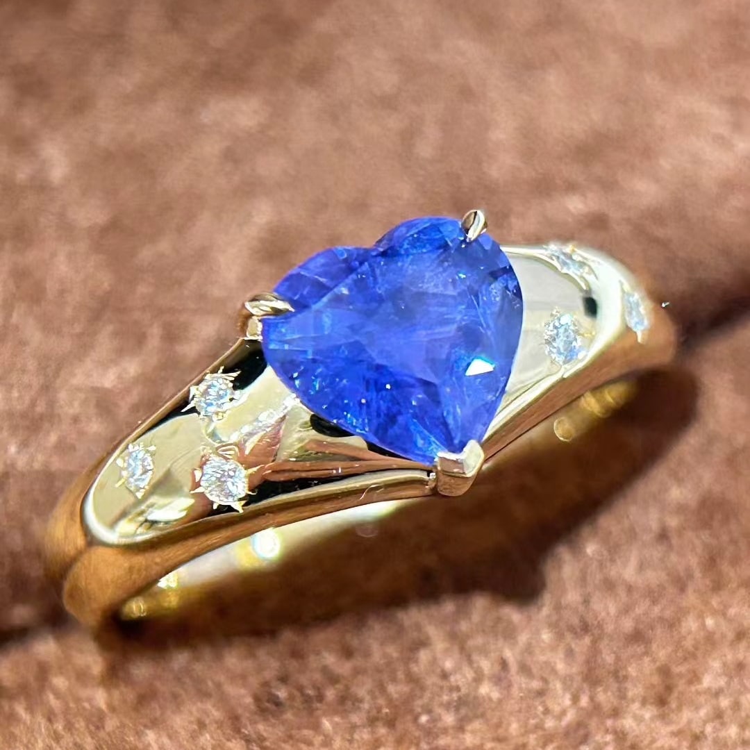 14k Gold 1.84 Ctw Natural Sapphire & Diamond Ring - 7