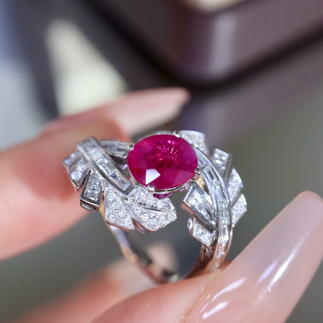 14k Gold 1.96 Ctw Natural Ruby & Diamond Ring - 2