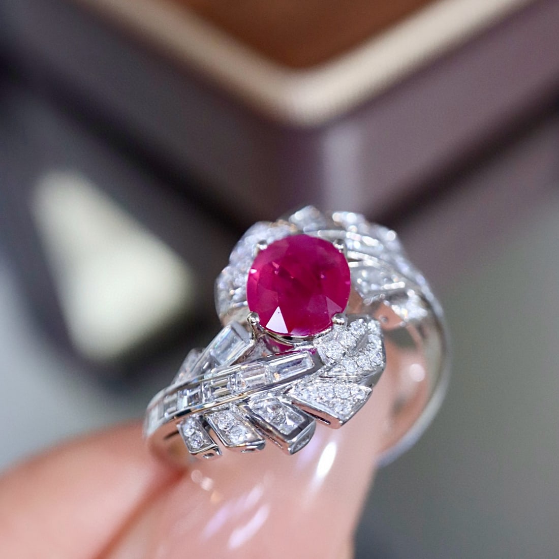 14k Gold 1.96 Ctw Natural Ruby & Diamond Ring - 4