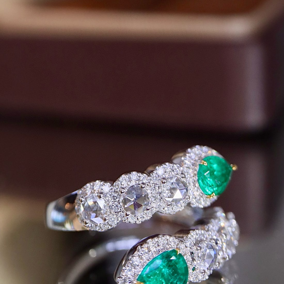 14k Gold 1.49 Ctw Natural Emerald & Diamond Ring - 2