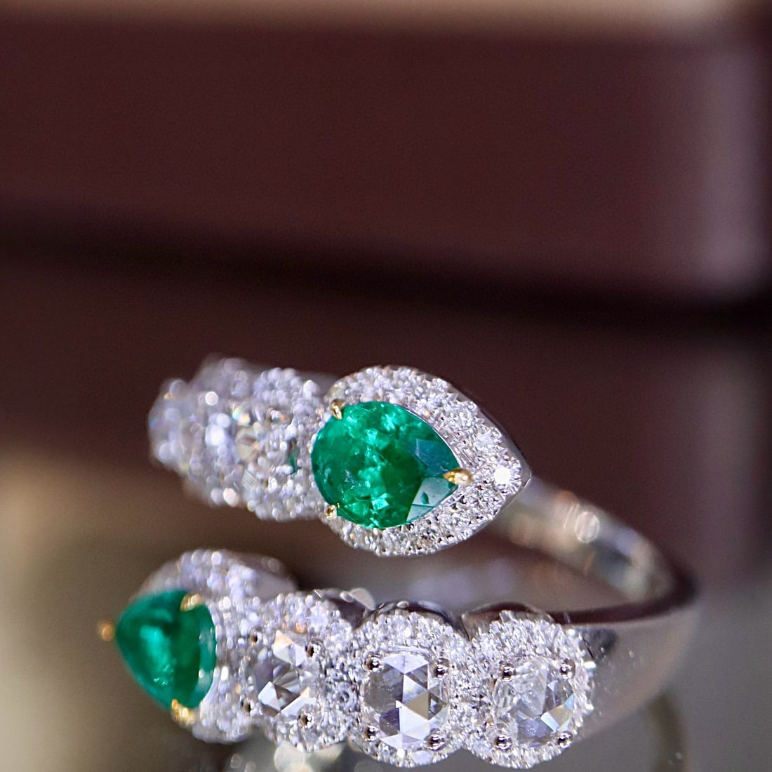 14k Gold 1.49 Ctw Natural Emerald & Diamond Ring - 3