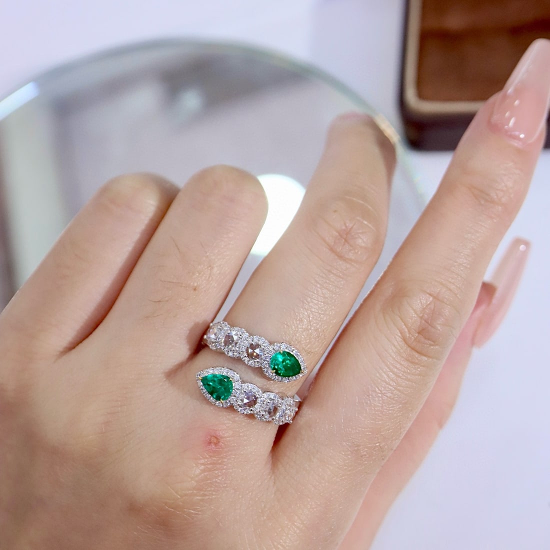 14k Gold 1.49 Ctw Natural Emerald & Diamond Ring - 4