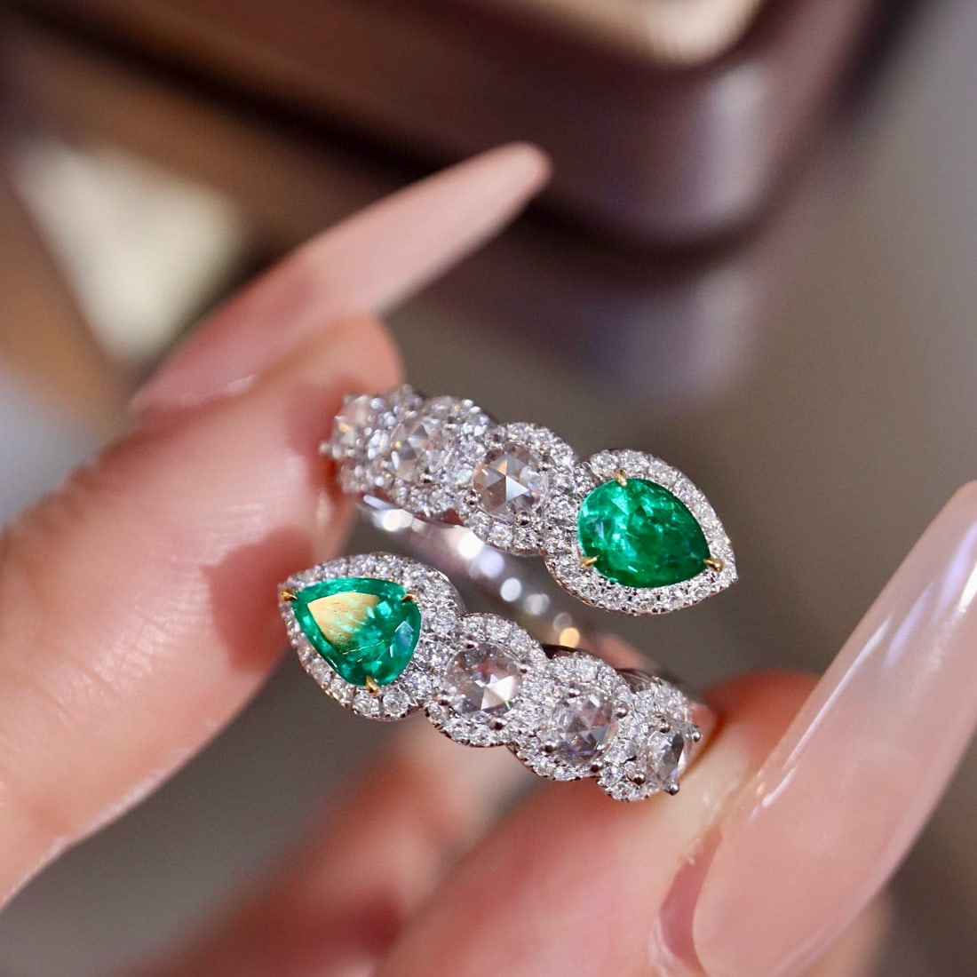 14k Gold 1.49 Ctw Natural Emerald & Diamond Ring - 5
