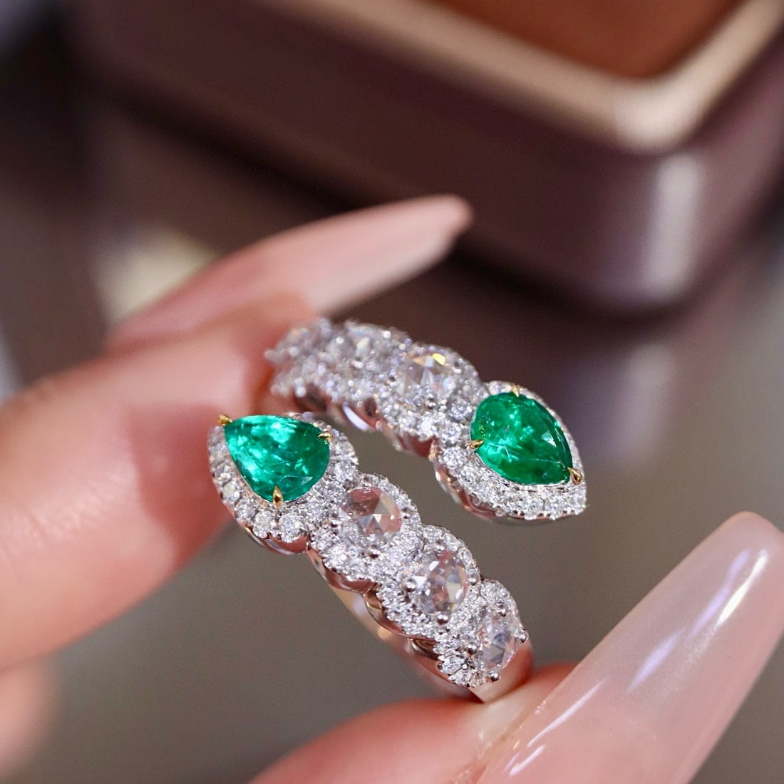 14k Gold 1.49 Ctw Natural Emerald & Diamond Ring - 6
