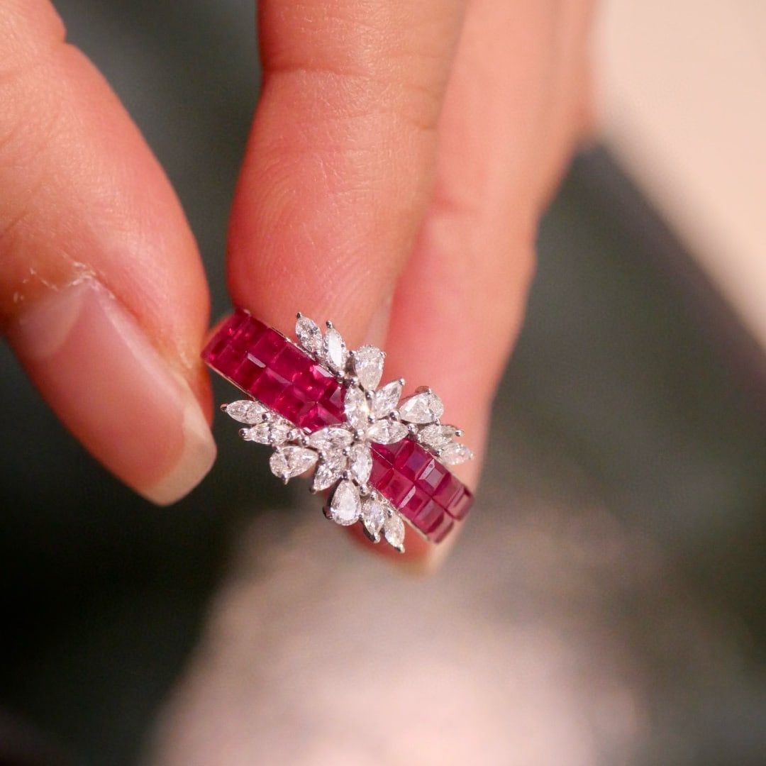 14k Gold 1.99 Ctw Natural Ruby & Diamond Ring - 3