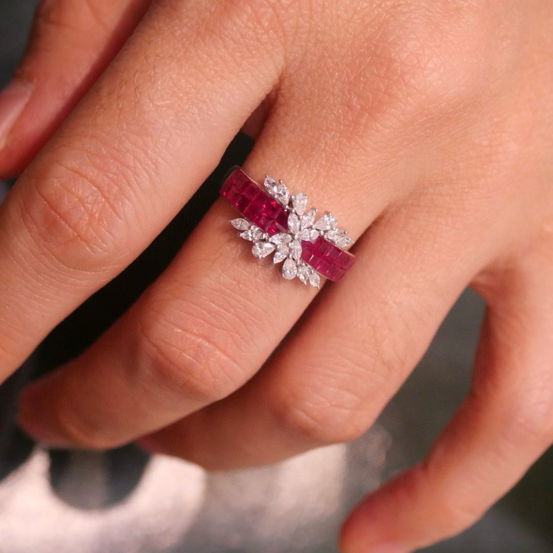 14k Gold 1.99 Ctw Natural Ruby & Diamond Ring - 4