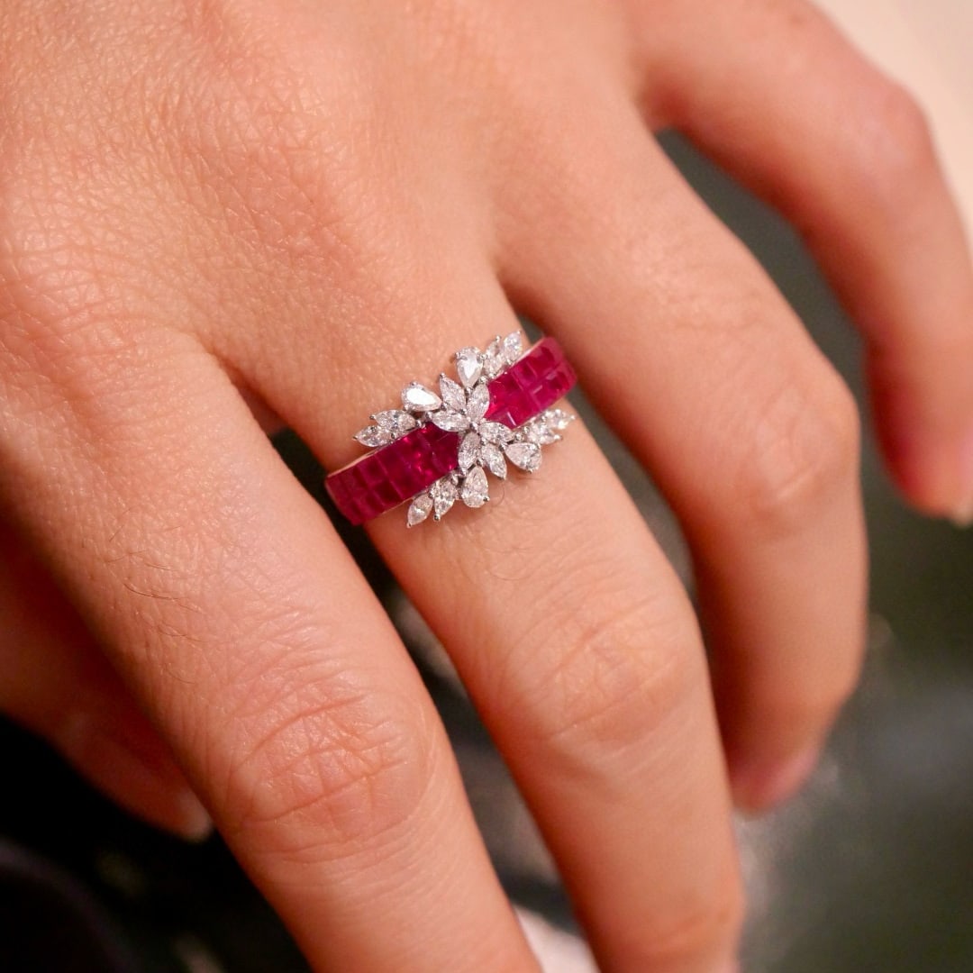 14k Gold 1.99 Ctw Natural Ruby & Diamond Ring - 5