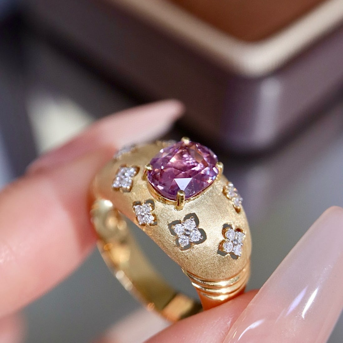 14k Gold 1.69 Ctw Natural Sapphire & Diamond Ring - 6
