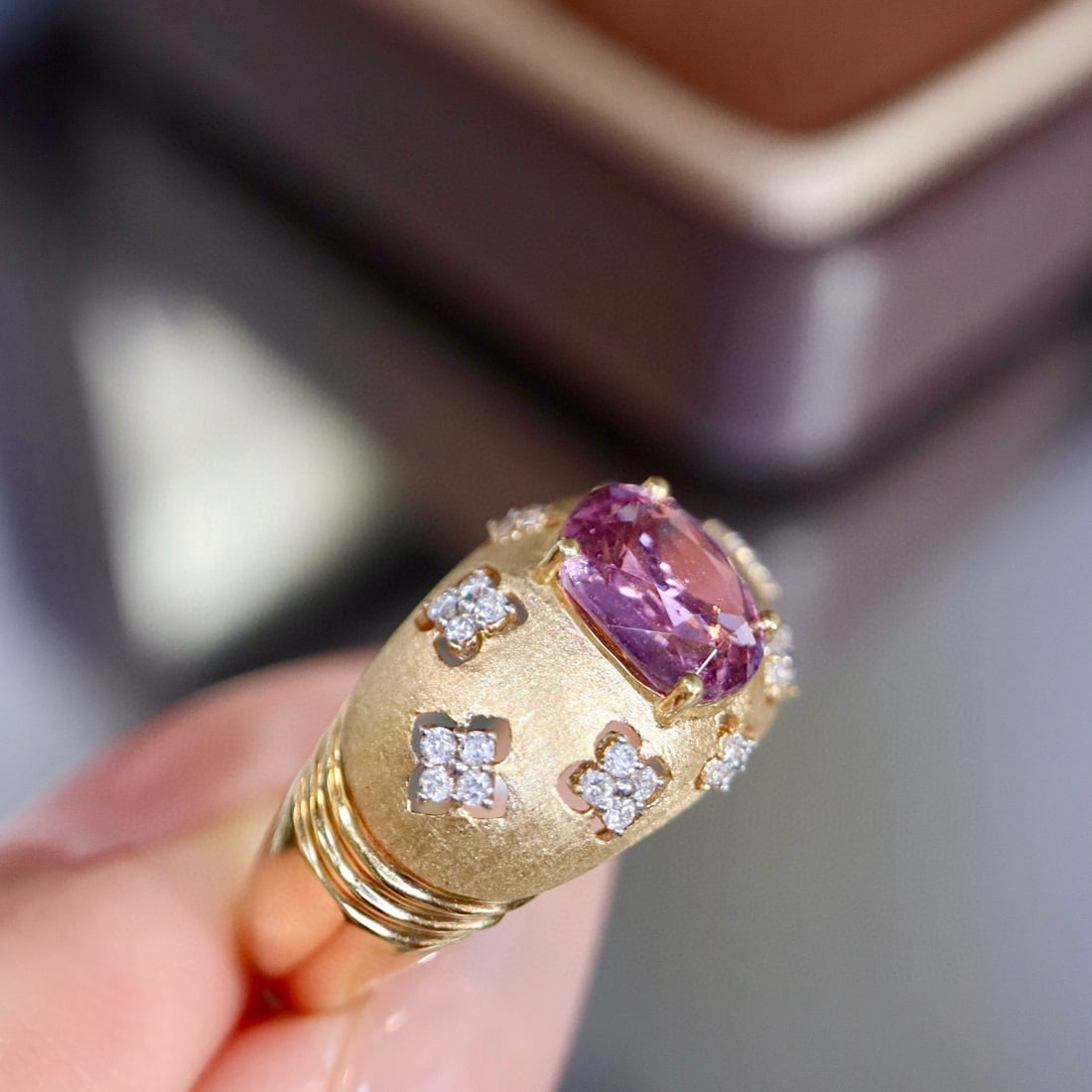14k Gold 1.69 Ctw Natural Sapphire & Diamond Ring - 7