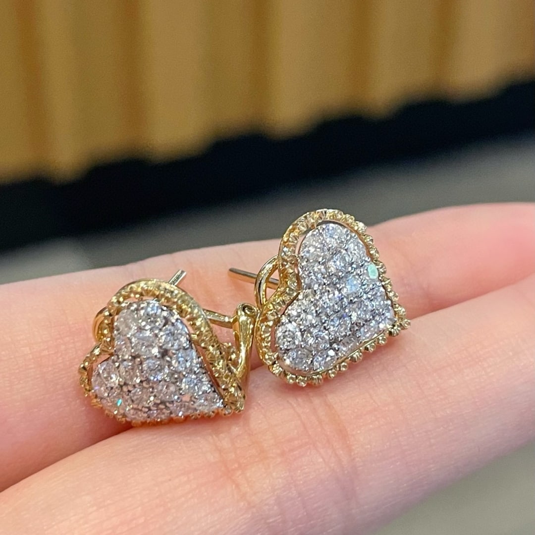 14k Gold 0.55 Ct Natural H Diamond Earrings - 2