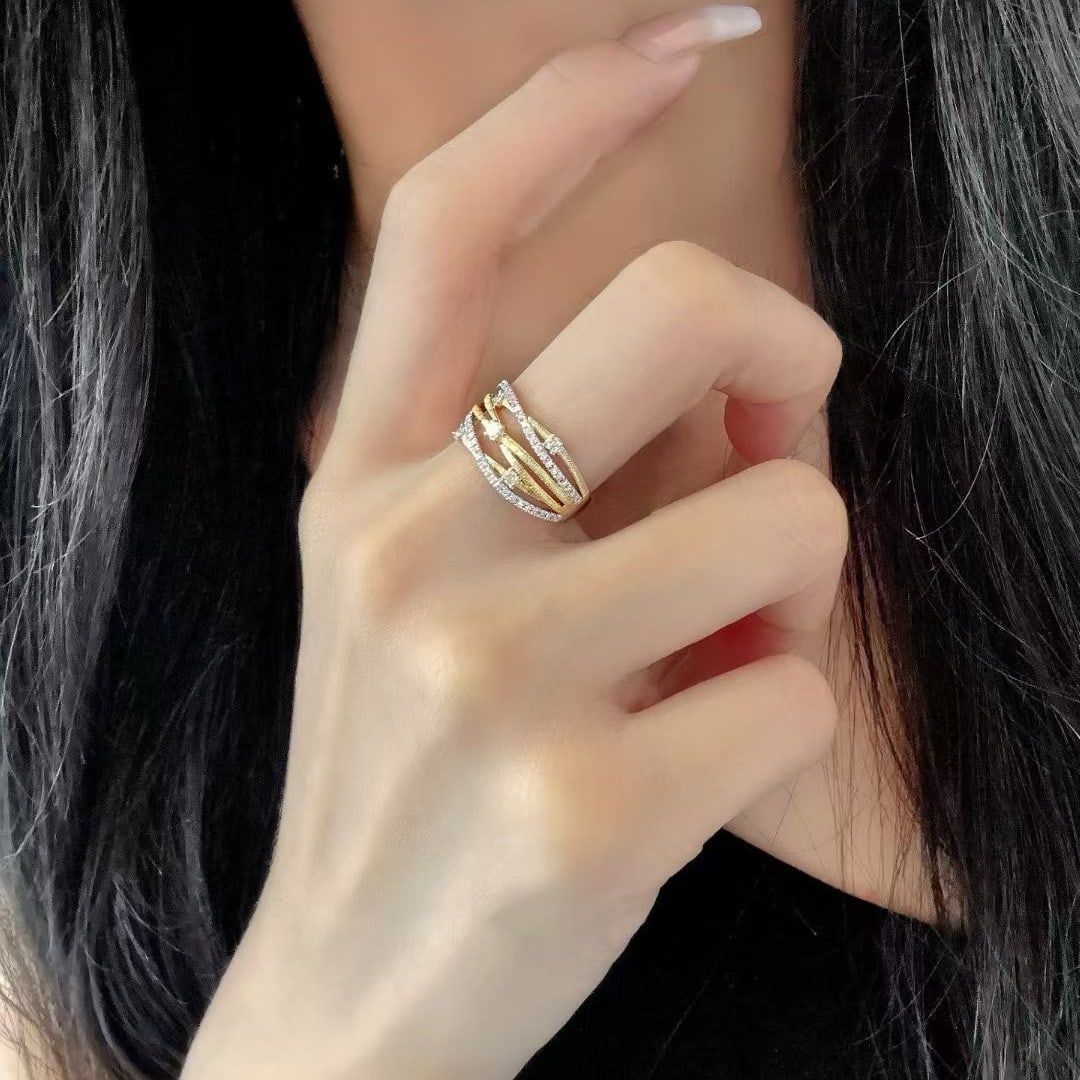 14k Gold 0.5 Ct Natural H Diamond Ring - 3