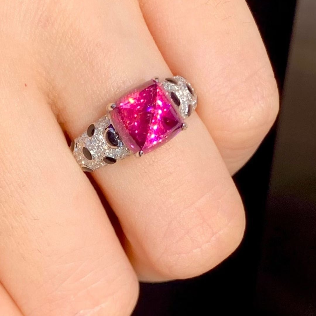 14k Gold 3.15 Ct Natural Tourmaline & Diamond Ring - 4