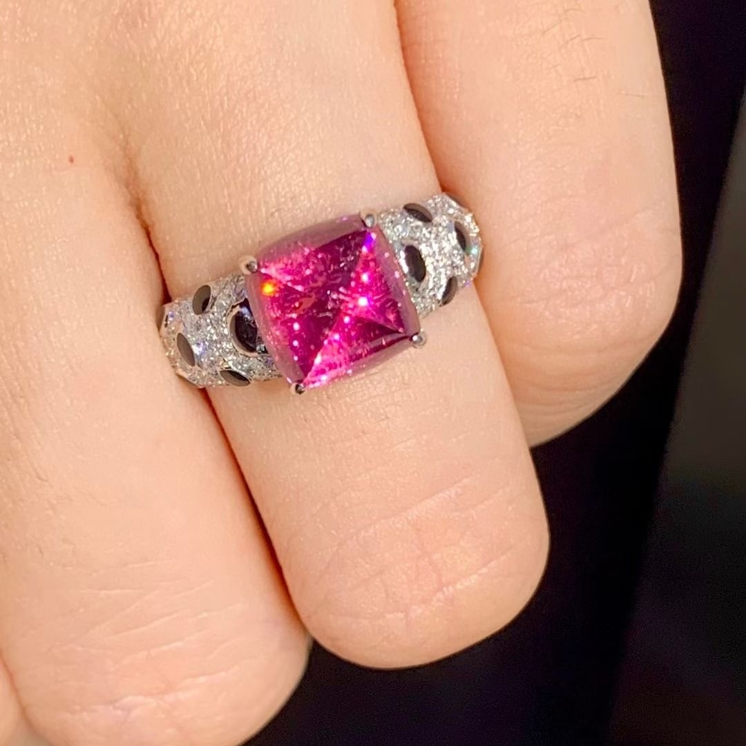 14k Gold 3.15 Ct Natural Tourmaline & Diamond Ring - 5