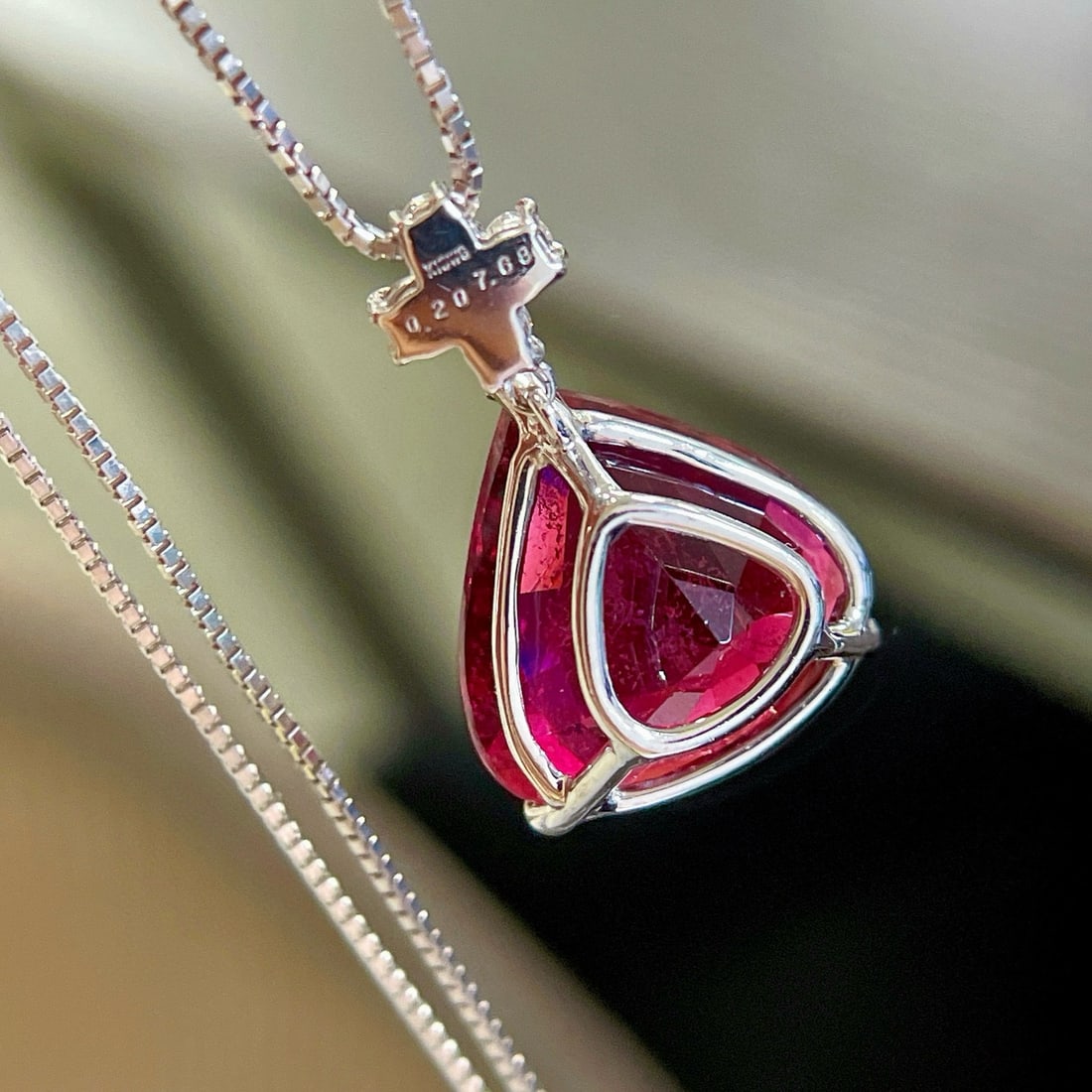 14k Gold 7.7 Ctw Natural Tourmaline & Diamond Necklace - 4