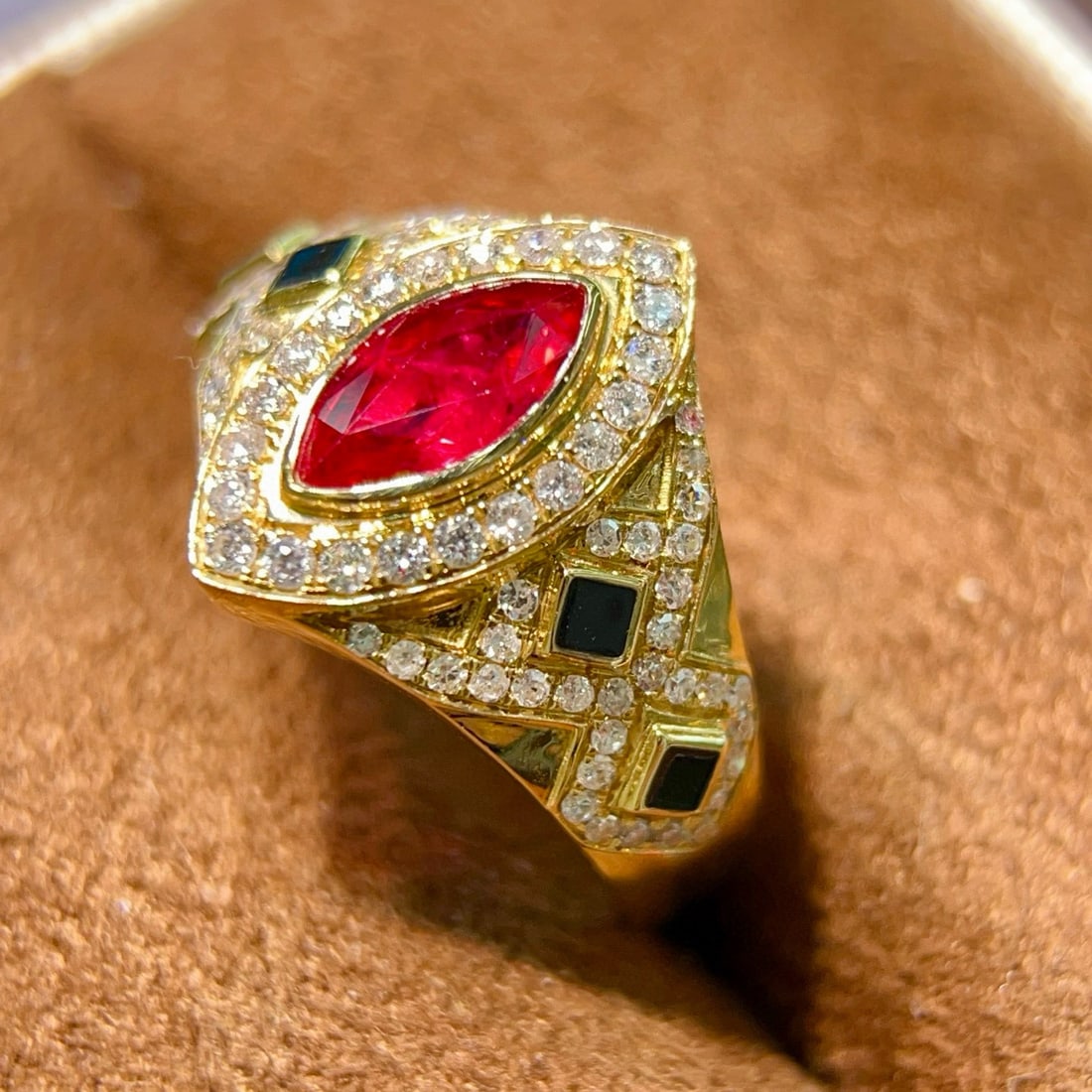 14k Gold 1.41 Ctw Natural Ruby & Diamond Ring - 2