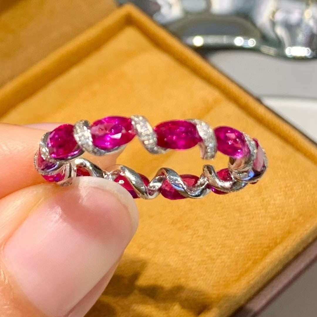 14k Gold 3.2 Ct Natural Ruby & Diamond Ring - 2