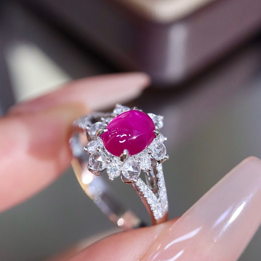 14k Gold 1.59 Ctw Natural Ruby & Diamond Ring - 7