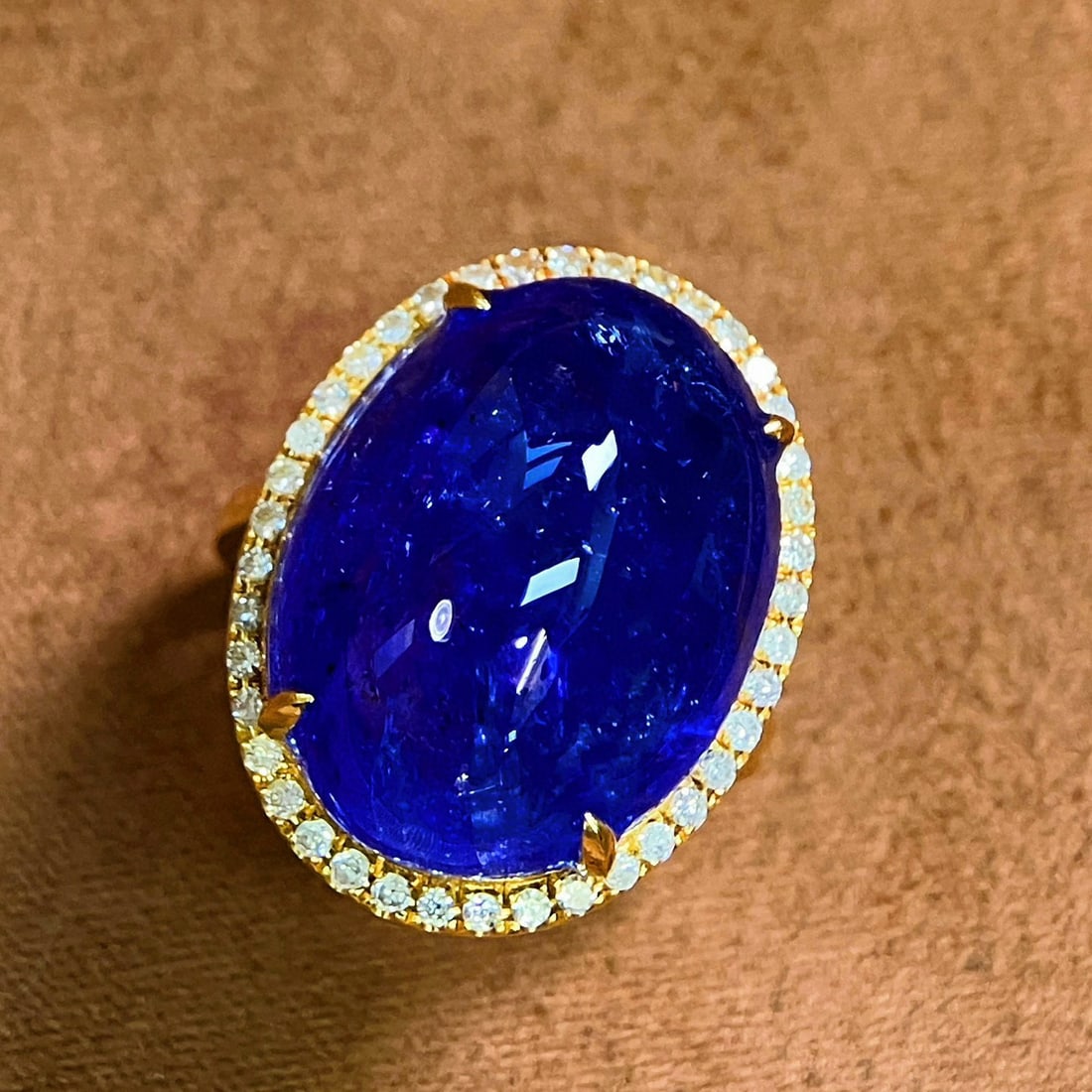 14k Gold 21.62 Ctw Natural Tanzanite & Diamond Ring - 4