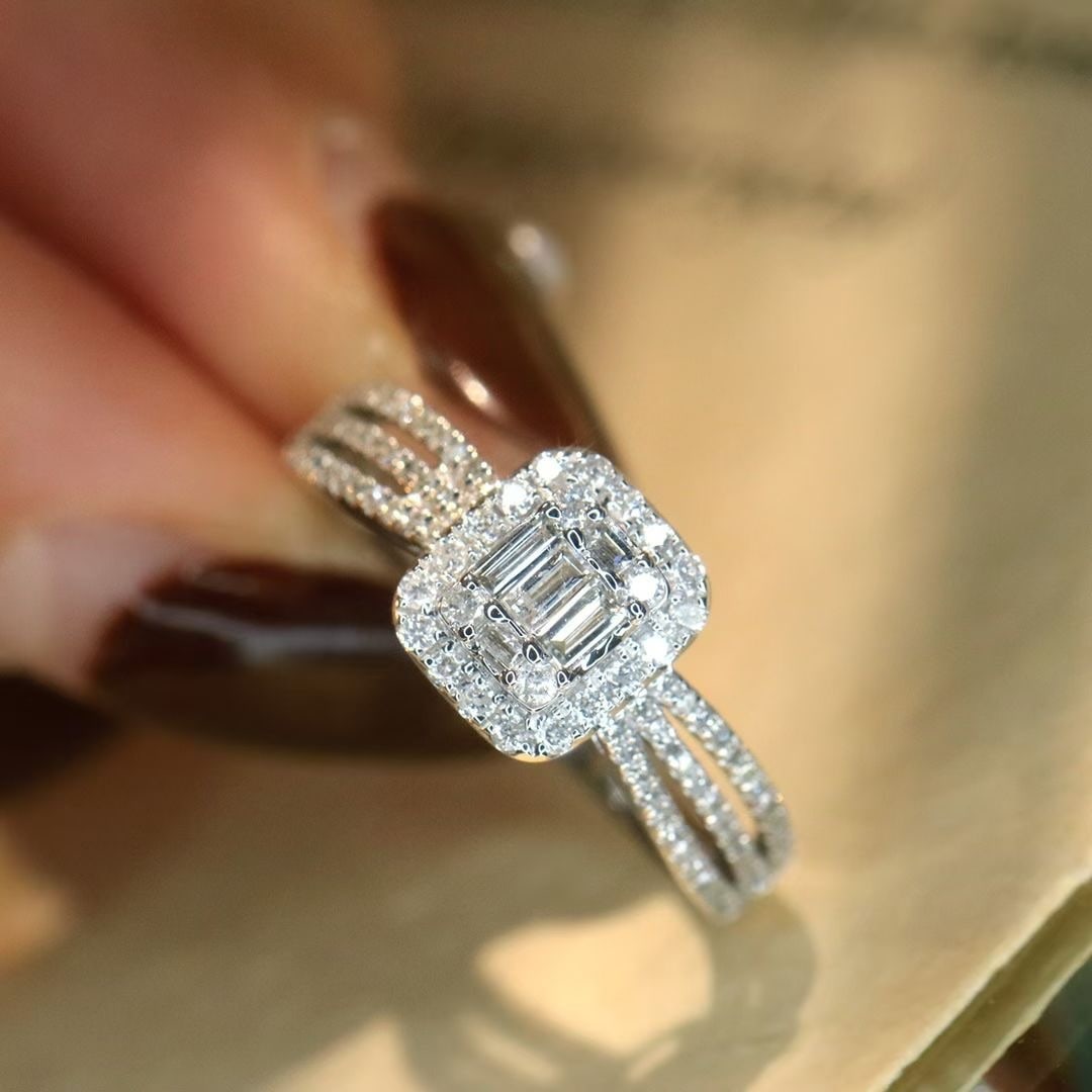 14k Gold 0.5 Ct Natural H Diamond Ring: Ref:231048332 // gold content:14k gold // ring size:7. 25us // // main gemstone:diamond // shape:multiply // carat weight:0. 5ct // clarity grade:vs-si // color:h // treatment:natural // Low
