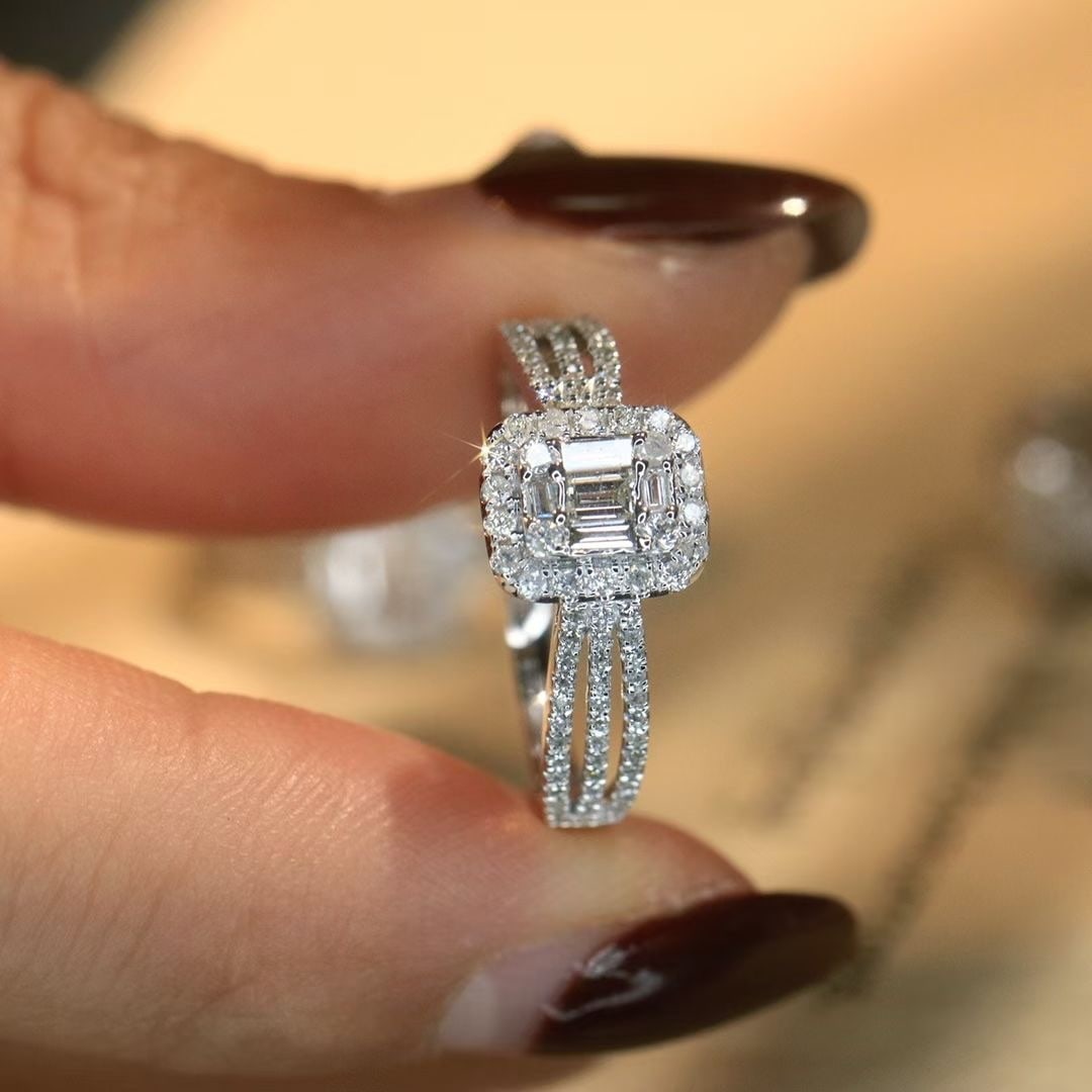 14k Gold 0.5 Ct Natural H Diamond Ring - 3
