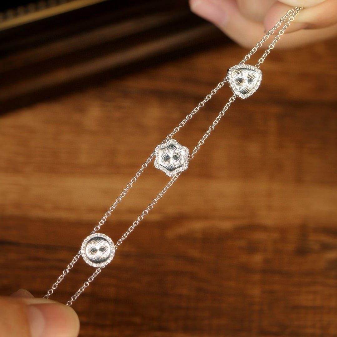 14k Gold 0.27 Ct Natural H Diamond Bracelet - 3