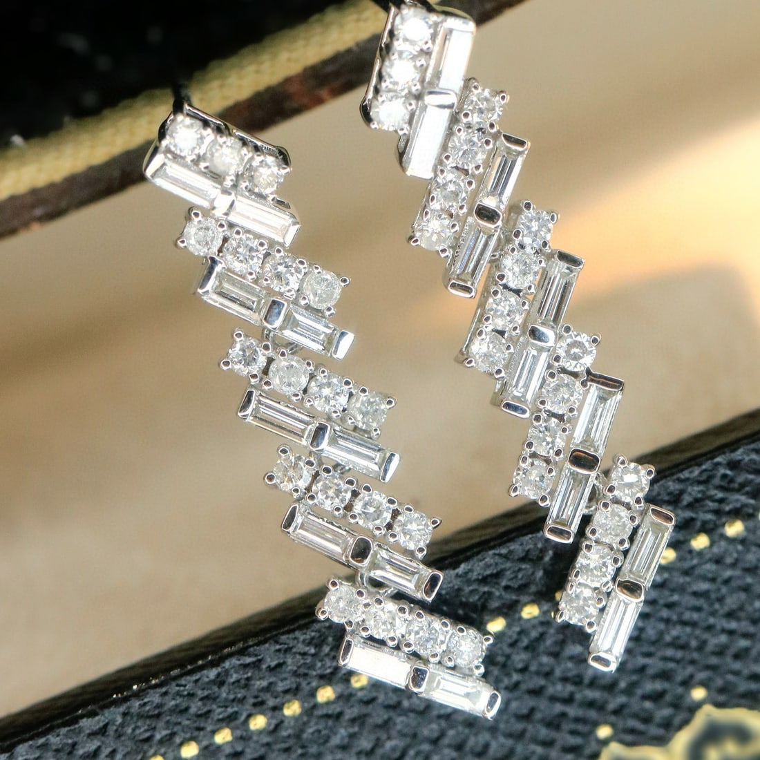 14k Gold 1 Ct Natural H Diamond Earrings - 3