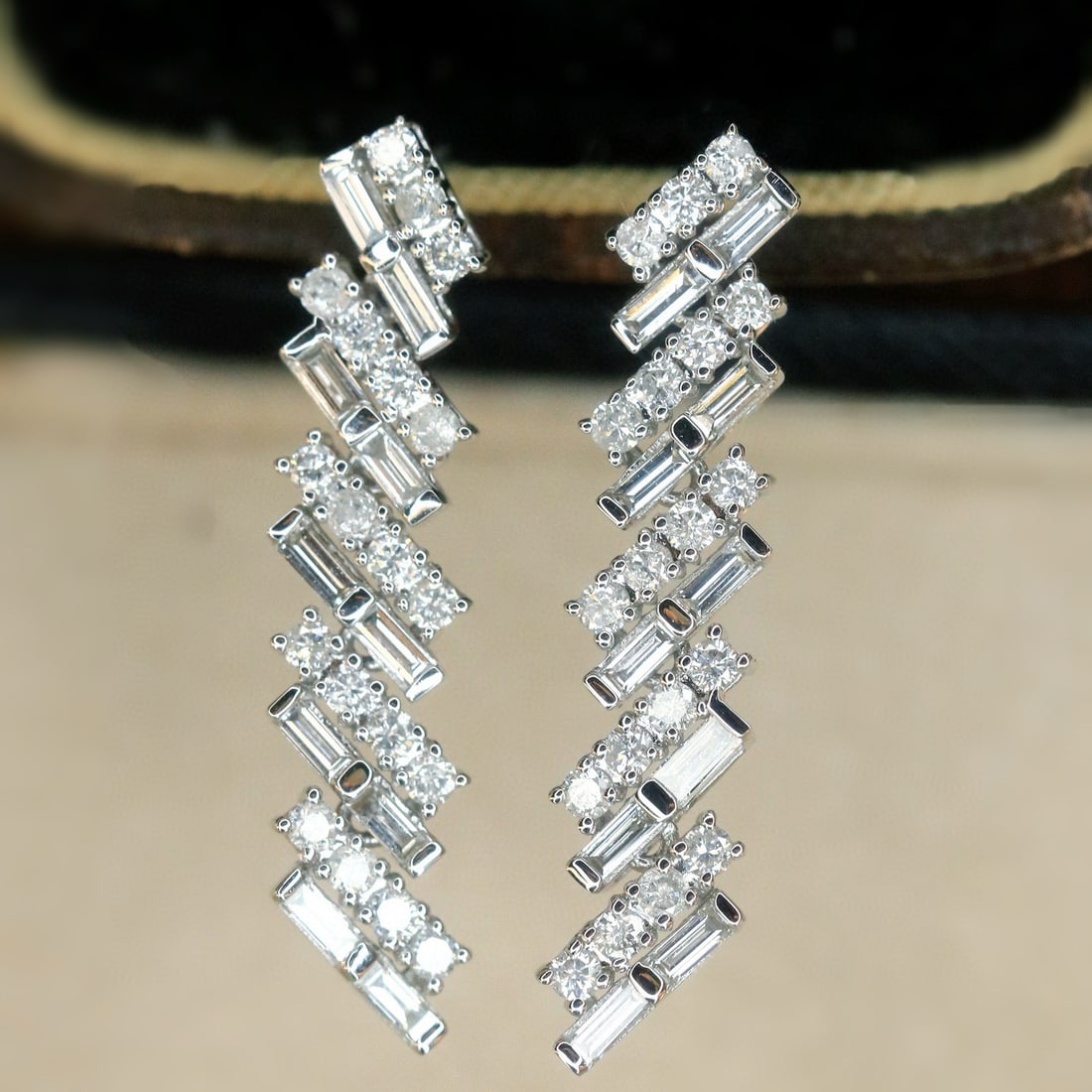 14k Gold 1 Ct Natural H Diamond Earrings - 4