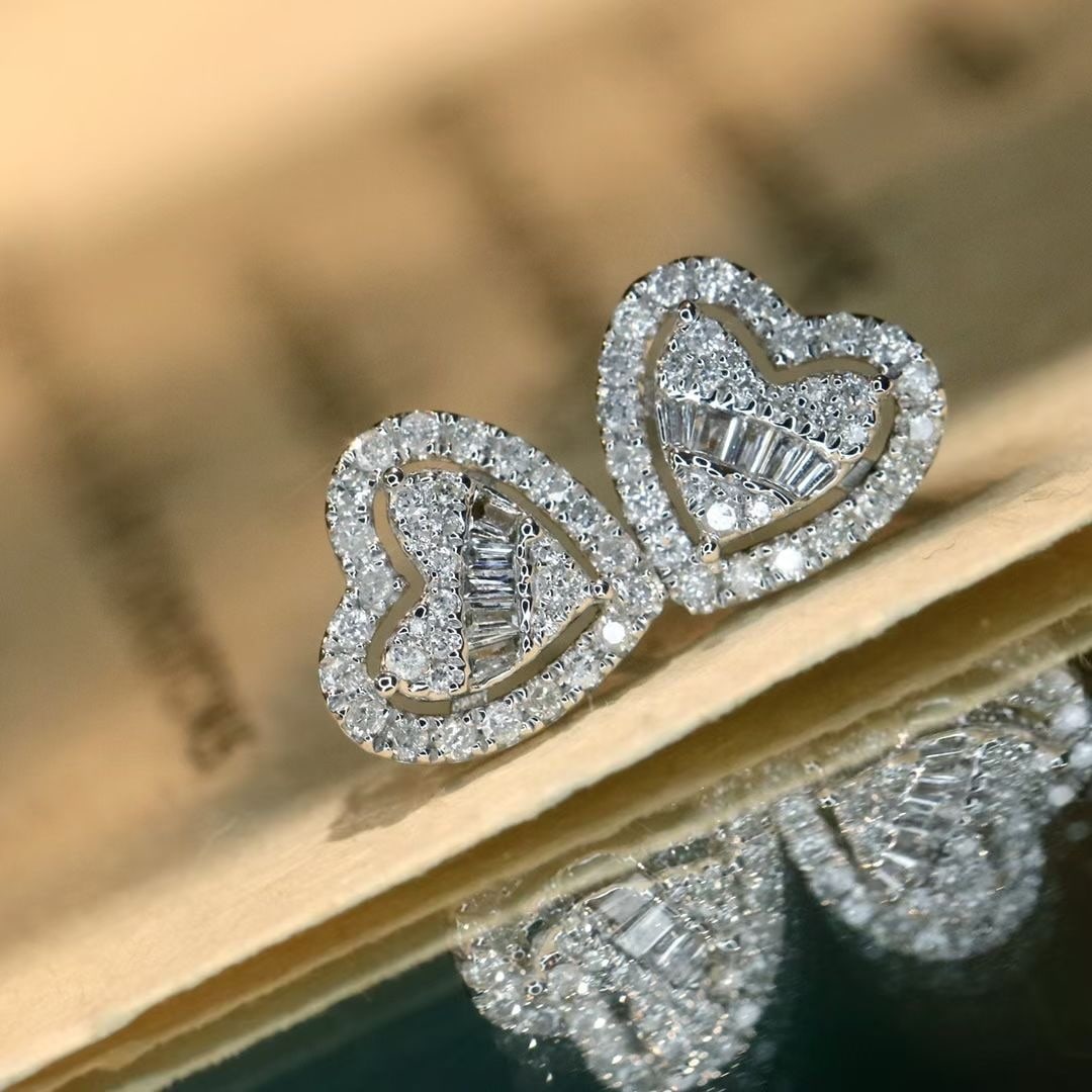 14k Gold 0.5 Ct Natural H Diamond Earrings - 4