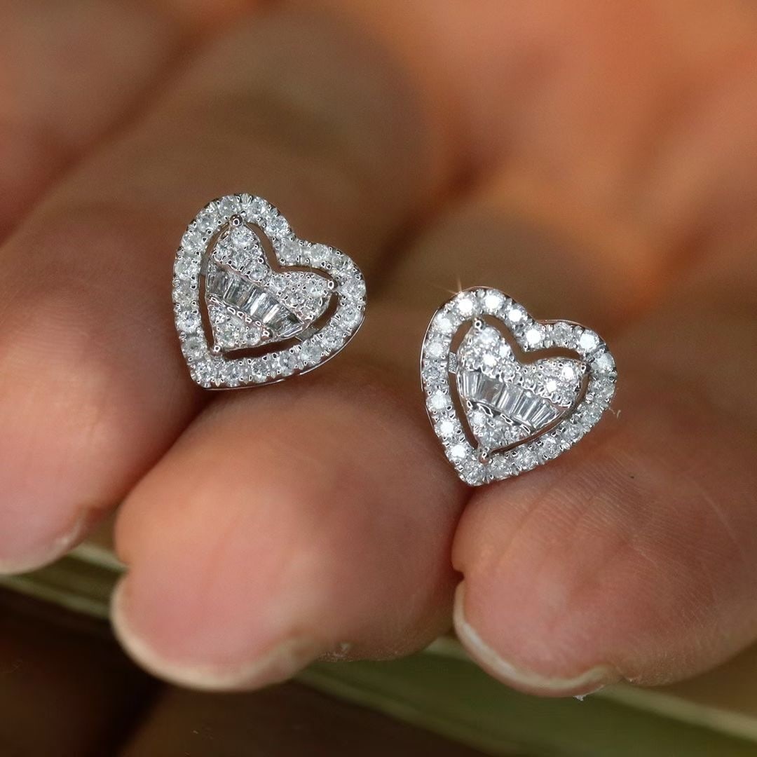 14k Gold 0.5 Ct Natural H Diamond Earrings - 5