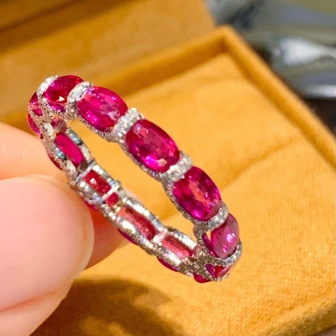 14k Gold 3.5 Ct Natural Ruby & Diamond Ring - 2