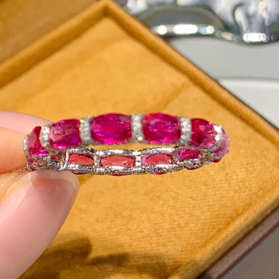 14k Gold 3.5 Ct Natural Ruby & Diamond Ring - 4