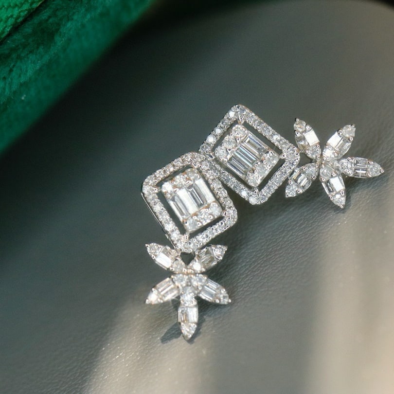 14k Gold 0.6 Ct Natural H Diamond Earrings - 5