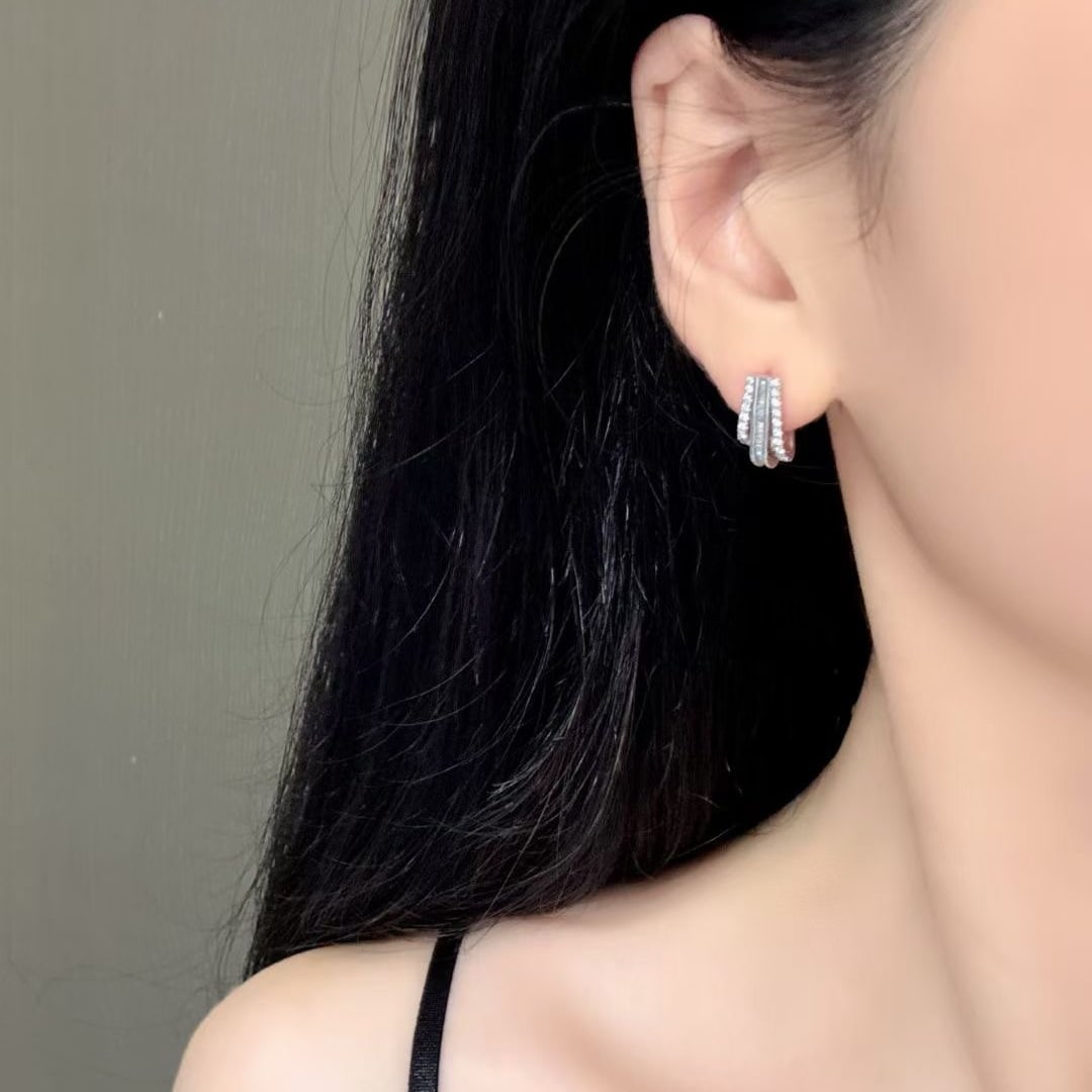 14k Gold 0.55 Ct Natural H Diamond Earrings - 5