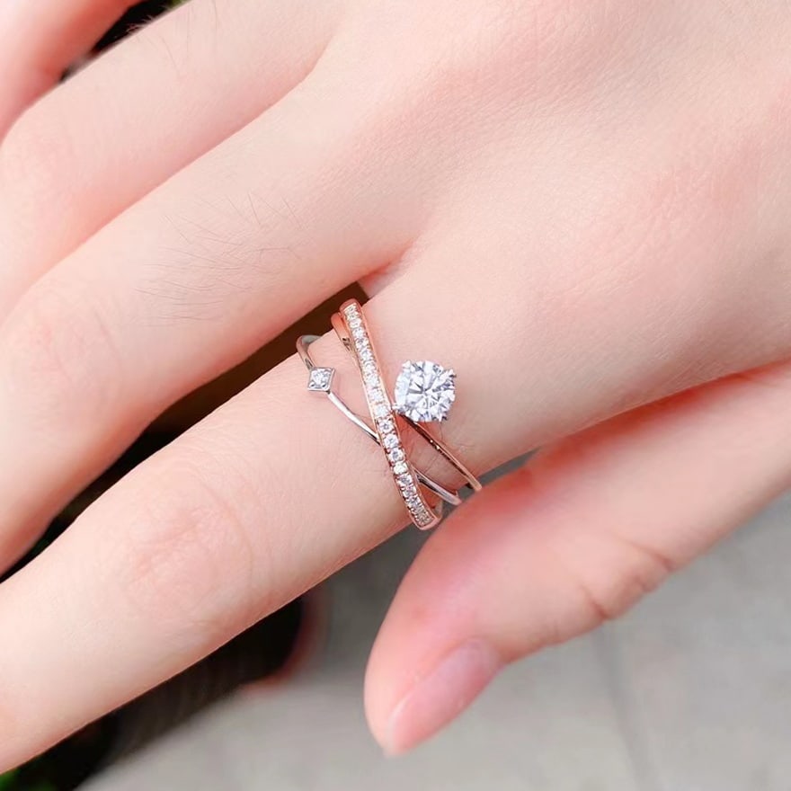Gia Certified 14k Gold 0.31 Ct Natural E Vs2 3ex Round Diamond Ring - 5