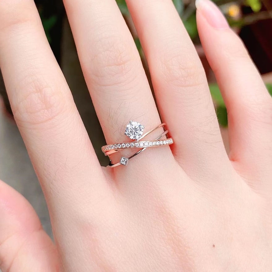 Gia Certified 14k Gold 0.31 Ct Natural E Vs2 3ex Round Diamond Ring - 6