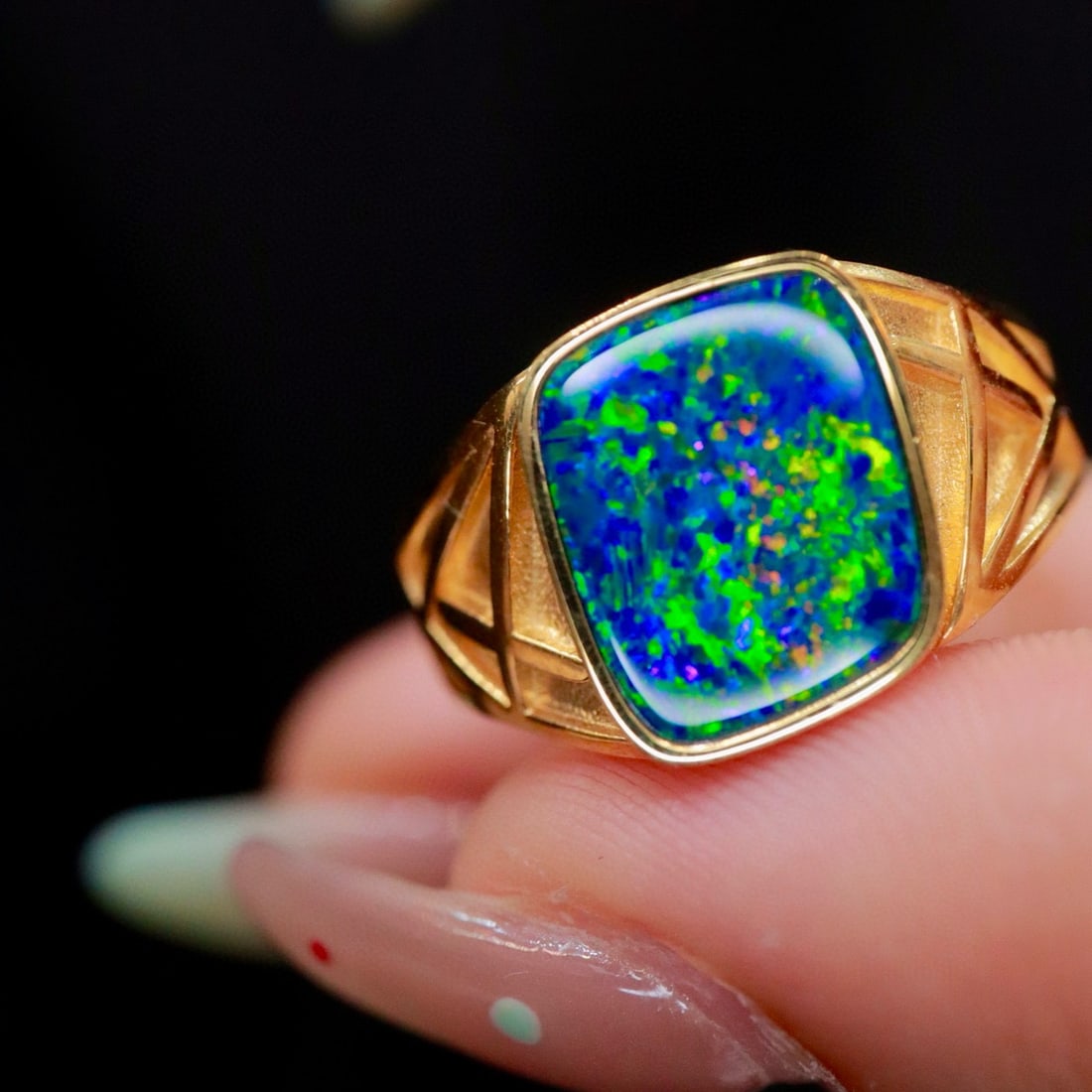 14k Gold 2.59 Ct Natural Opal Ring - 3