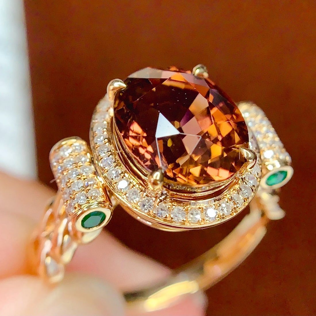 14k Gold 4.75 Ct Natural Tourmaline & Diamond Ring - 3