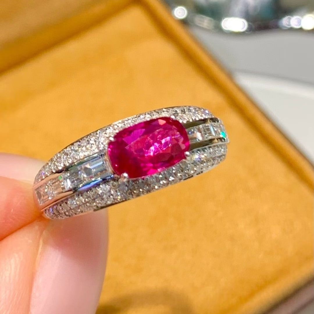 14k Gold 1.2 Ct Natural Ruby & Diamond Ring - 5