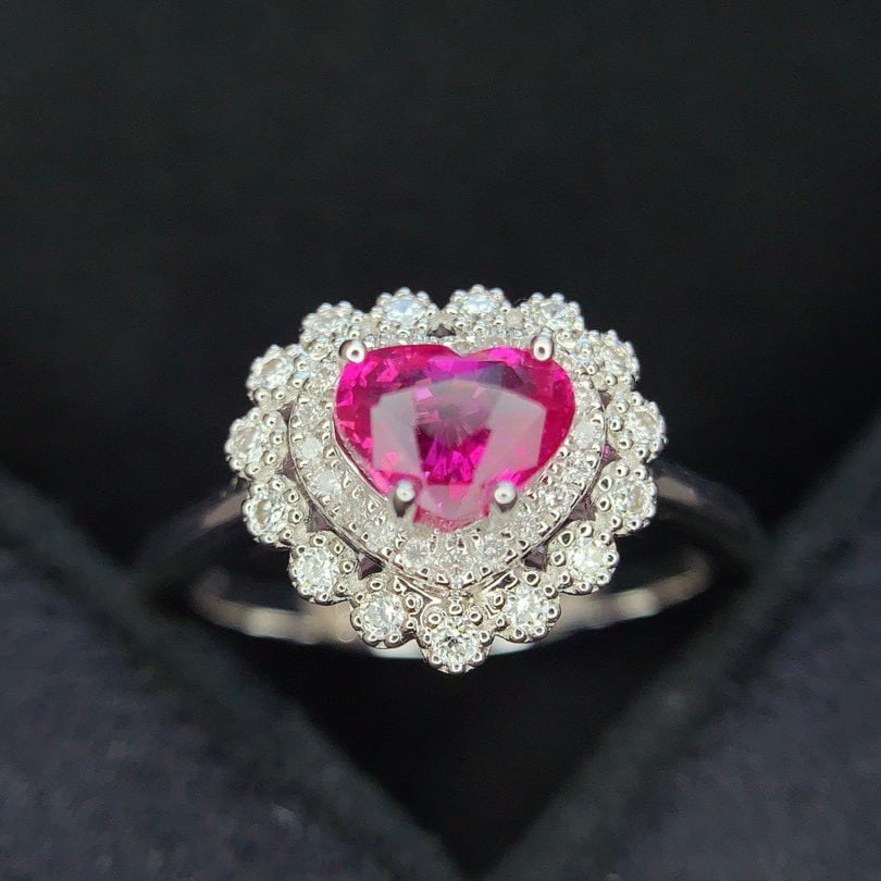 14k Gold 1.0 Ct Natural Sapphire & Diamond Ring - 5