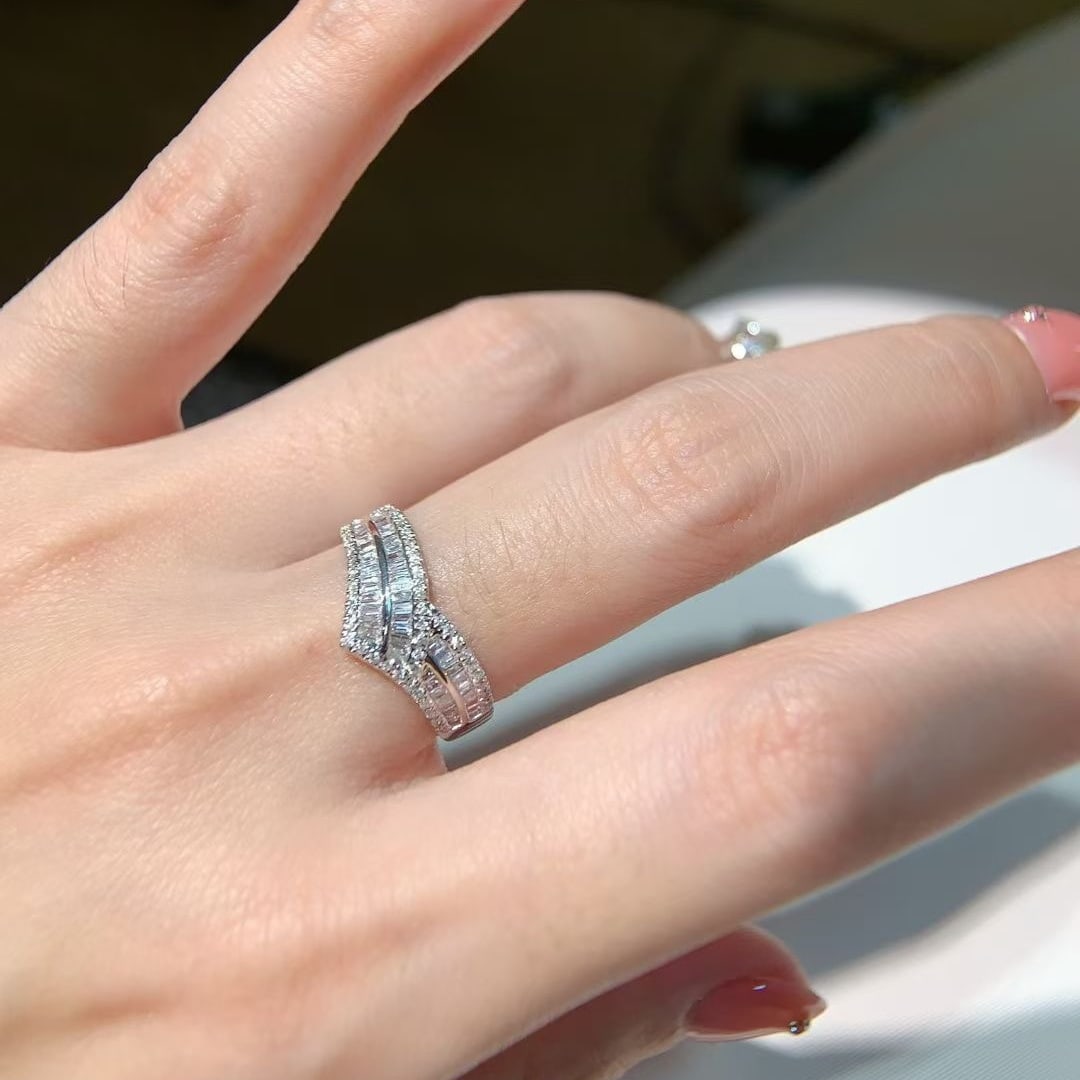 14k Gold 0.5 Ct Natural H Diamond Ring - 6