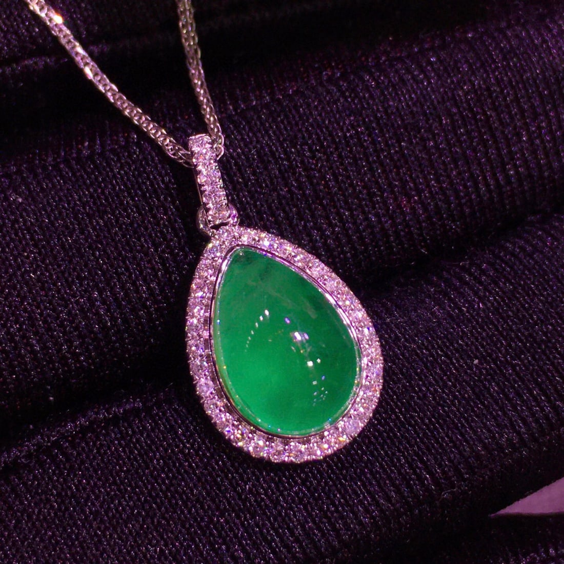 14k Gold 3.91 Ct Natural Emerald & Diamond Pendant( Without Chain ) - 4