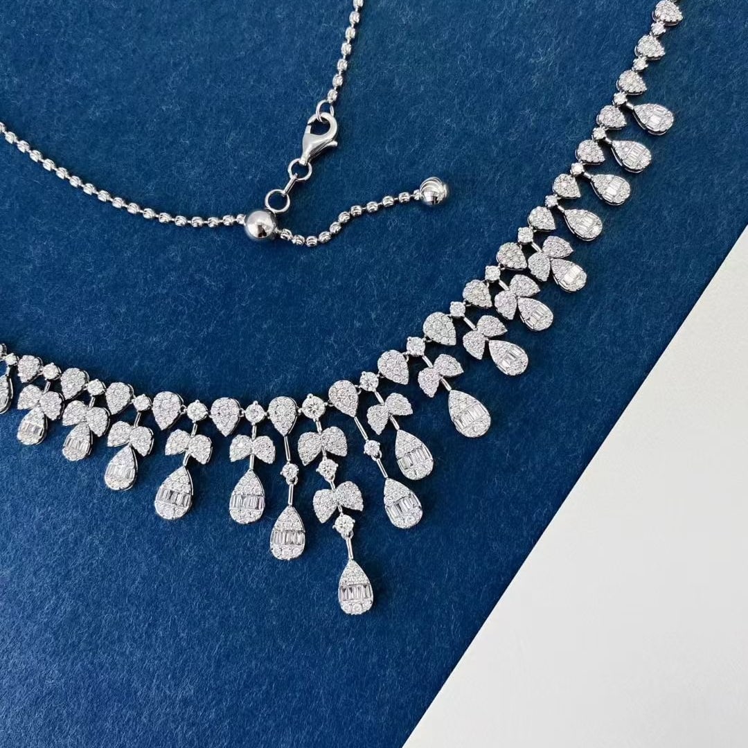 14k Gold 3.6 Ct Natural H Diamond Necklace - 3