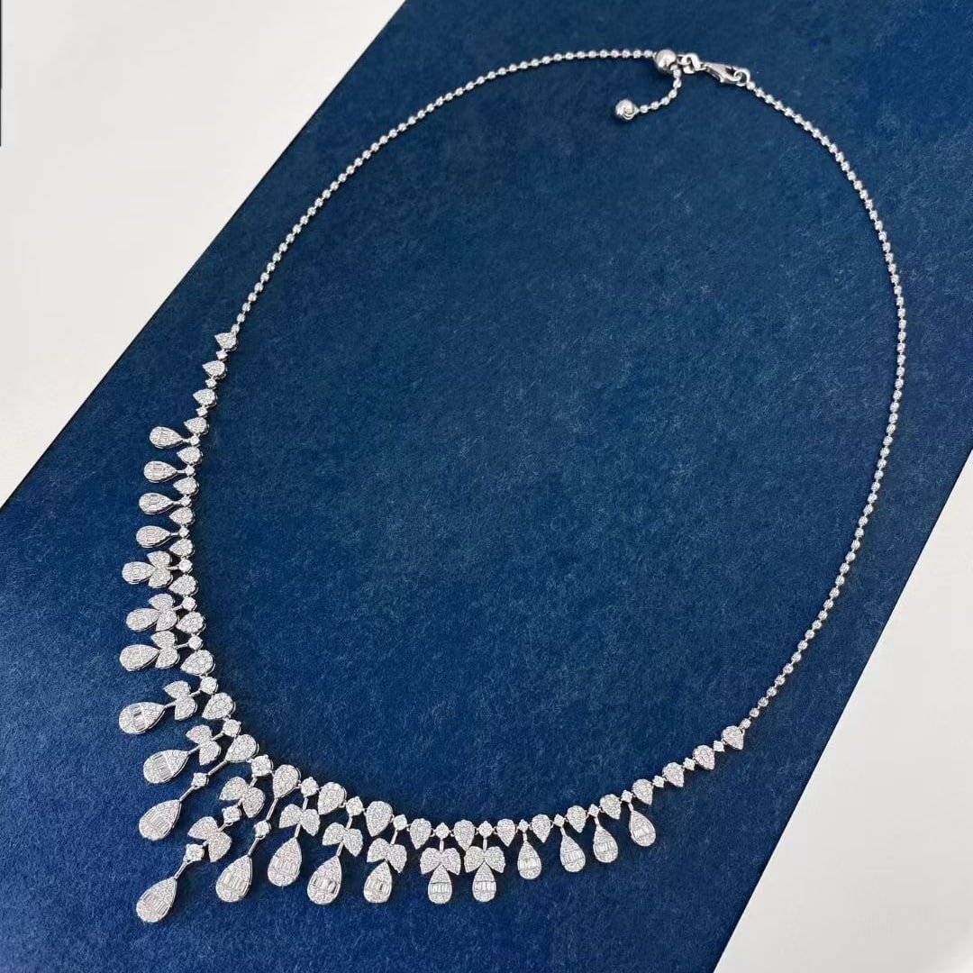 14k Gold 3.6 Ct Natural H Diamond Necklace - 4