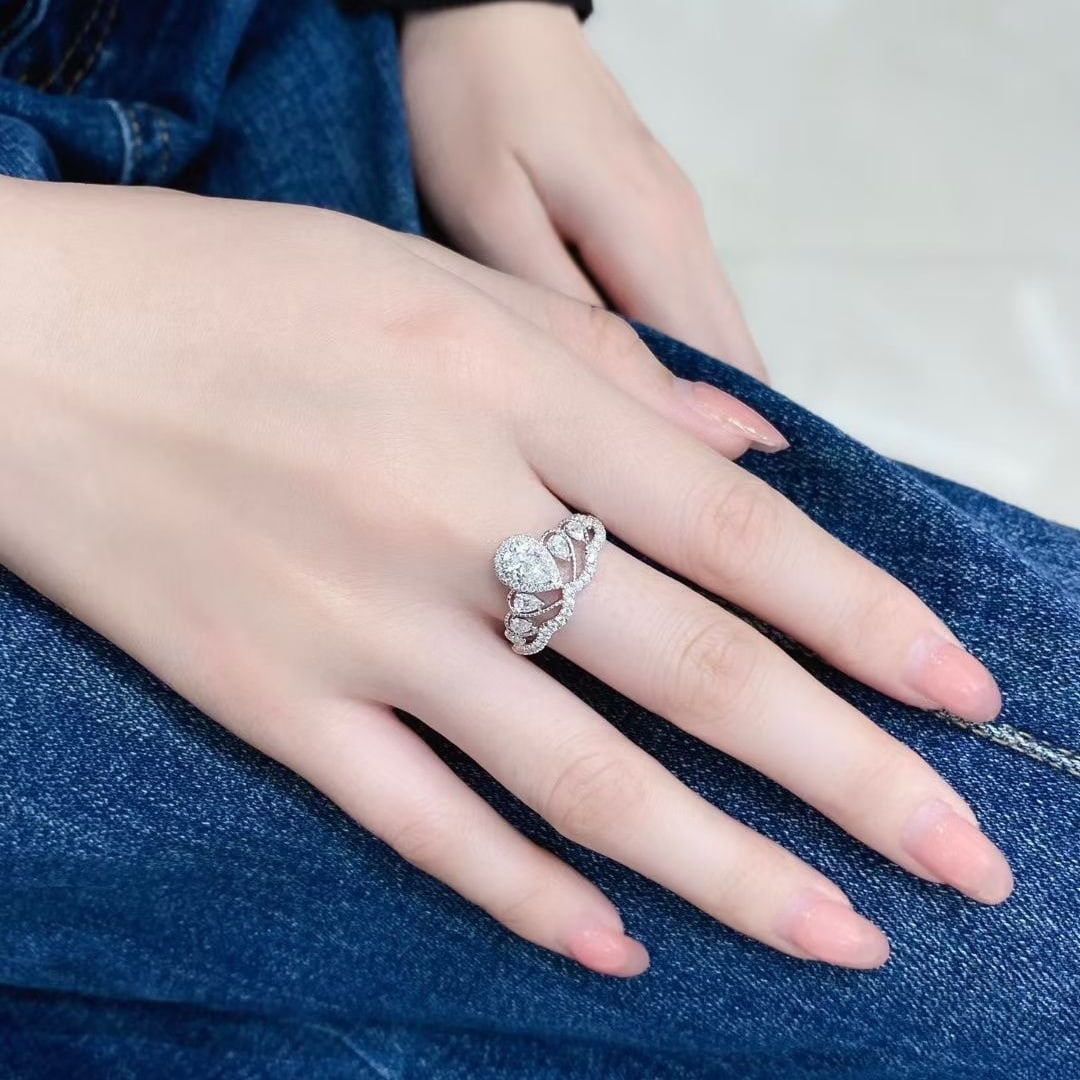 Gia Certified 14k Gold 1.1 Ctw Natural F Si1 Pear Diamond Ring - 3