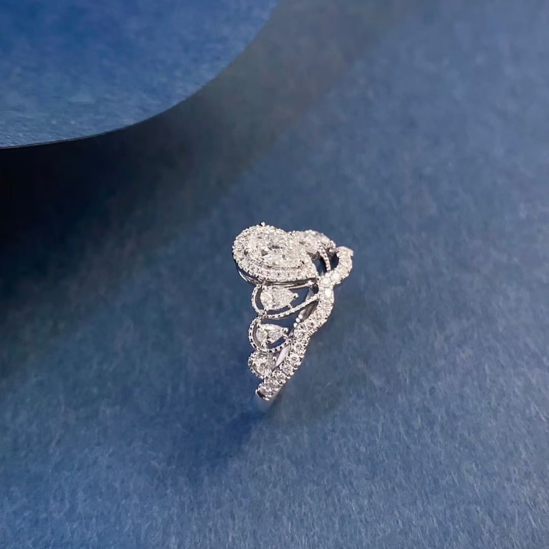 Gia Certified 14k Gold 1.1 Ctw Natural F Si1 Pear Diamond Ring - 6
