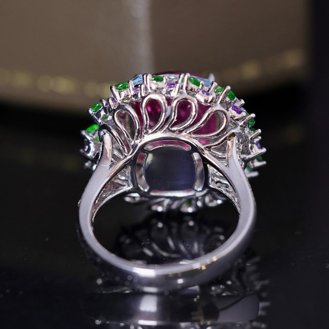 14k Gold 7.35 Ctw Natural Tourmaline & Diamond Ring - 6