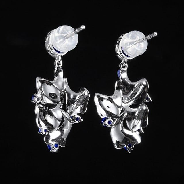 14k Gold 1.12 Ctw Natural Sapphire & Sapphire Earrings - 4