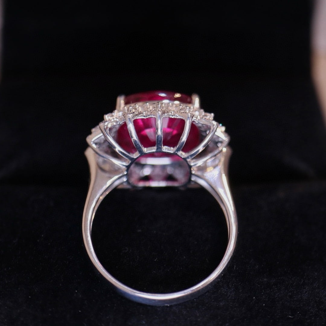 14k Gold 8.41 Ct Natural Tourmaline & Diamond Ring - 5